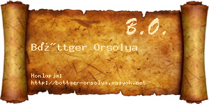 Böttger Orsolya névjegykártya